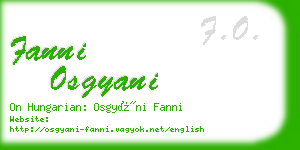 fanni osgyani business card